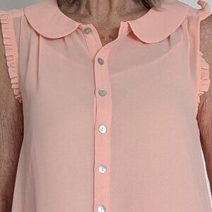 Forever 21 sleeveless shee, peach colored dress blouse